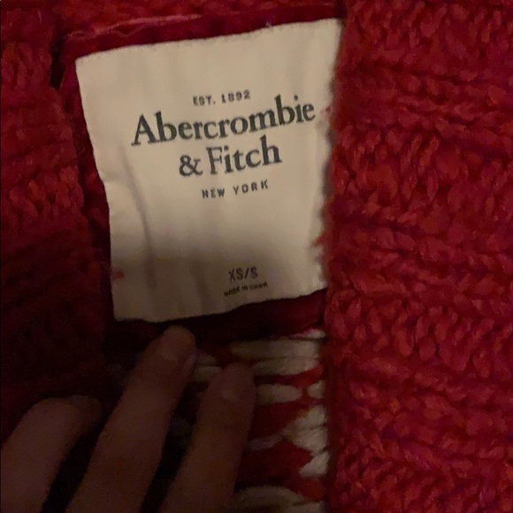 Red fair isle Christmas sweater cardigan xs/s - Picture 2 of 3